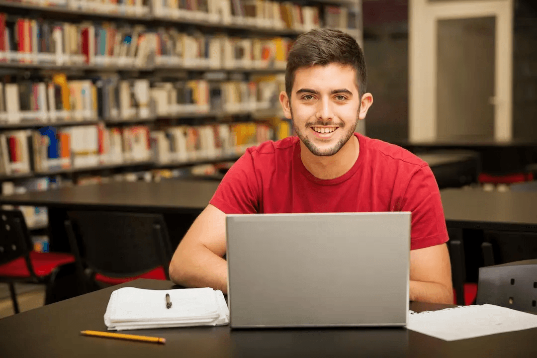 A student studying